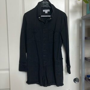 Cowboy stars black jean romper